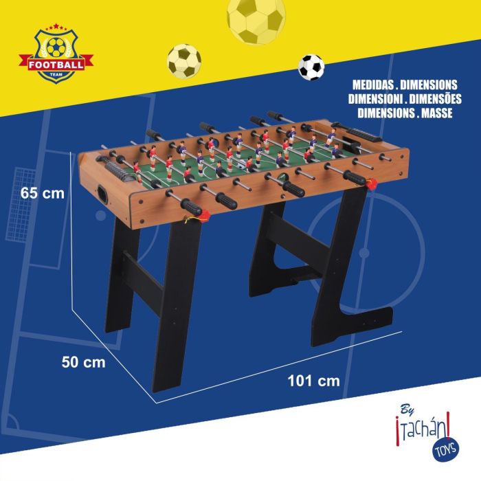 Tachan 20245T Futbolín Plegable de Madera con Patas Extendibles a 52 cm para Jugar de Pie o en Mesa, Incluye Equipos y Marcadores 4 Tachan 20245T Futbolín Plegable de Madera con Patas Extendibles a 52 cm para Jugar de Pie o en Mesa, Incluye Equipos y Marcadores 4