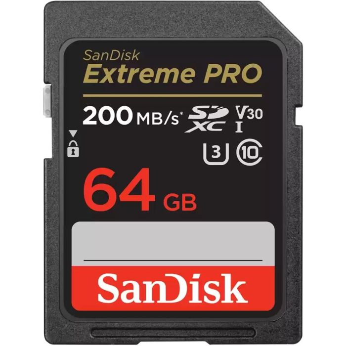 Sandisk Extreme Pro 64 GB Sdxc Class 10 read 200 MB/s og write