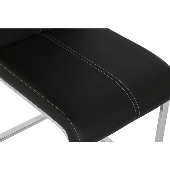 DKD Home Decor Silla de Comedor Moderna | Negro | Materiales: Metal, PU | Dimensiones: 59 cm (Ancho) x 45 cm (Profundo) x 102 cm (Alto) 1