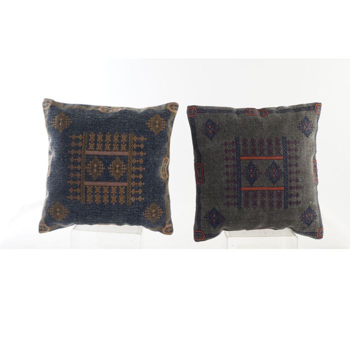 DKD Home Decor Cojín Cuadrado Árabe Geométrico de Poliéster Azul Naranja 50x50x10 cm Colección Josta - Pack 2 con Cremallera 0 DKD Home Decor Cojín Cuadrado Árabe Geométrico de Poliéster Azul Naranja 50x50x10 cm Colección Josta - Pack 2 con Cremallera 0