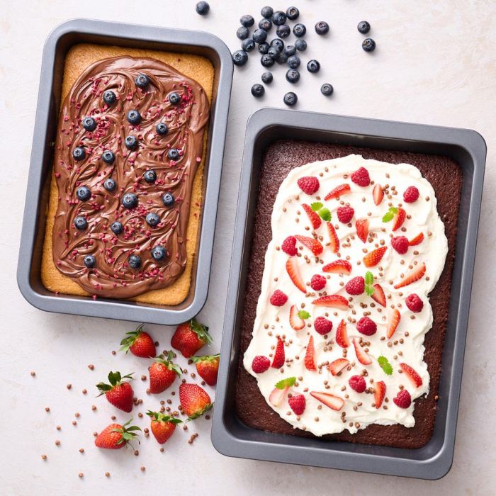 Day Juego de 2 Moldes Rectangulares de Acero Antiadherente Goldflon, 36x23 cm y 42x29 cm 1 Day Juego de 2 Moldes Rectangulares de Acero Antiadherente Goldflon, 36x23 cm y 42x29 cm 1