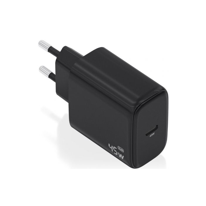 Cargador de Pared GaN Aisens A110-0970/ 1xUSB Tipo-C/ 45W/ Negro 0 Cargador de Pared GaN Aisens A110-0970/ 1xUSB Tipo-C/ 45W/ Negro 0