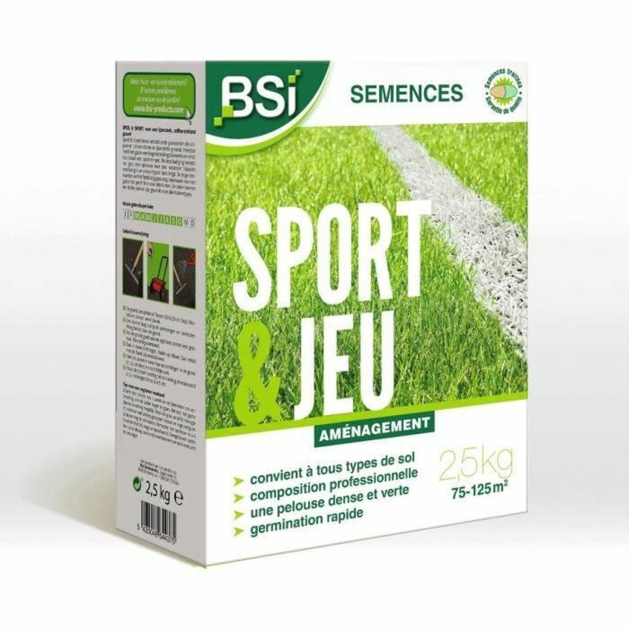 BSI BSI5420046644375 Semillas Césped Sport & Play con Revestimiento Protector 2,5 Kg para 125 m²
