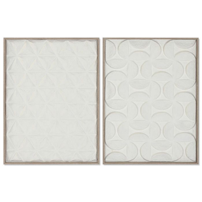 DKD Home Decor Cuadro Decorativo Mural Abstracto Estilo Urban Papel Maché y Poliestireno Blanco Natural 80x60x3 cm (Pack de 2) DKD Home Decor Cuadro Decorativo Mural Abstracto Estilo Urban Papel Maché y Poliestireno Blanco Natural 80x60x3 cm (Pack de 2)