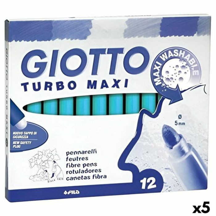 Set de Rotuladores Giotto Turbo Maxi Azul cielo (5 Unidades) Set de Rotuladores Giotto Turbo Maxi Azul cielo (5 Unidades)