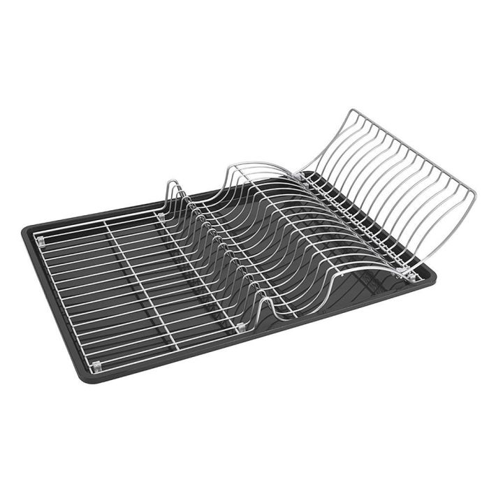 Metaltex Escurreplatos con ala abatible Wing-Tex 50x31x11cm, gran capacidad de carga, recubrimiento polytherm metallic 1