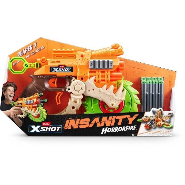 Zuru Insanity Horrorfire Reaper-X Pistola de Juguete, Incluye 8 Dardos, para Niños +8 Años 1 Zuru Insanity Horrorfire Reaper-X Pistola de Juguete, Incluye 8 Dardos, para Niños +8 Años 1