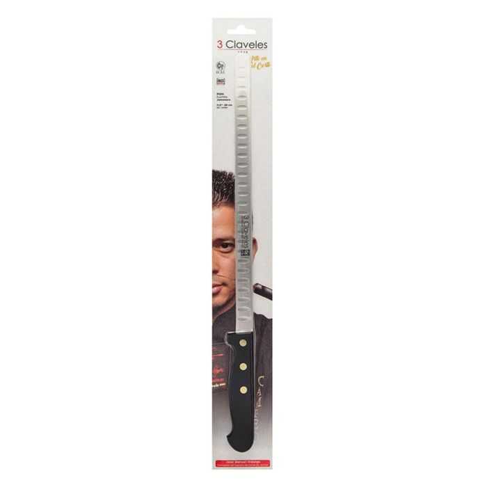 Cuchillo jamonero alveolado pom 29 cm. - 11,5" d 3 claveles 1