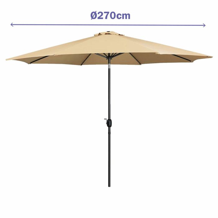 Marbueno Sombrilla Acero 8 Varillas D270 cm Polyester Marron Jardin, Piscina y Terraza 10482 1 Marbueno Sombrilla Acero 8 Varillas D270 cm Polyester Marron Jardin, Piscina y Terraza 10482 1