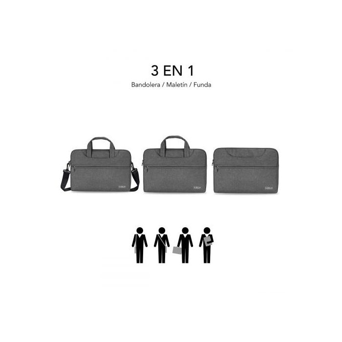 SUBBLIM Maletin Business Laptop Sleeve 13,3-14" Grey 5