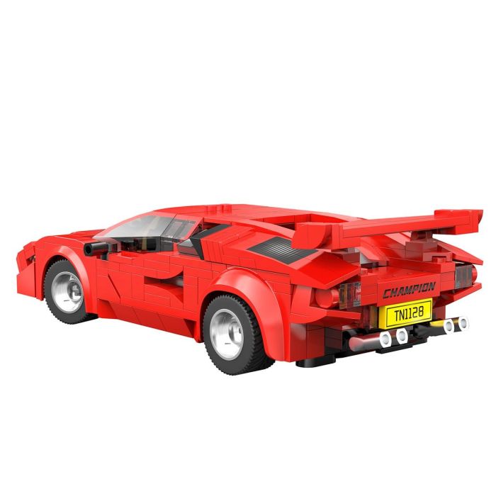 DEQUBE C51085W Lambo Countach 1:20 328 Pcs, coche de carreras clásico teledirigido y App para móvil, +6 años 3