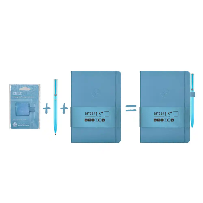 Antartik Portabolígrafo Autoadhesivo con Elástico para Cuaderno, Azul Claro, 40x40 mm 10 Antartik Portabolígrafo Autoadhesivo con Elástico para Cuaderno, Azul Claro, 40x40 mm 10