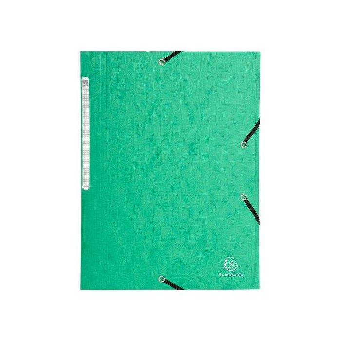 Carpeta De Gomas Y Solapas Exacompta Scotten Maxi Carton Gofrado A4 Con Etiqueta Verde