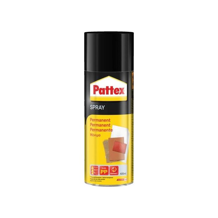 Pattex Contact Pegamento en Spray 400 ml – Adhesivo Permanente para Bricolaje y Manualidades, Aplicación Rápida