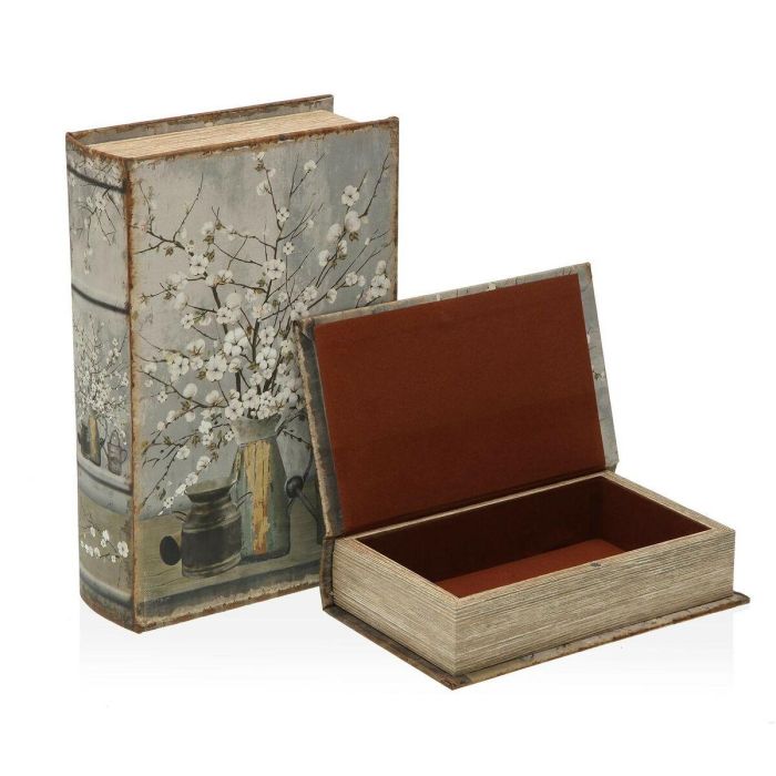 Caja Decorativa Versa Libro Flores Lienzo Madera MDF 7 x 27 x 18 cm 1 Caja Decorativa Versa Libro Flores Lienzo Madera MDF 7 x 27 x 18 cm 1