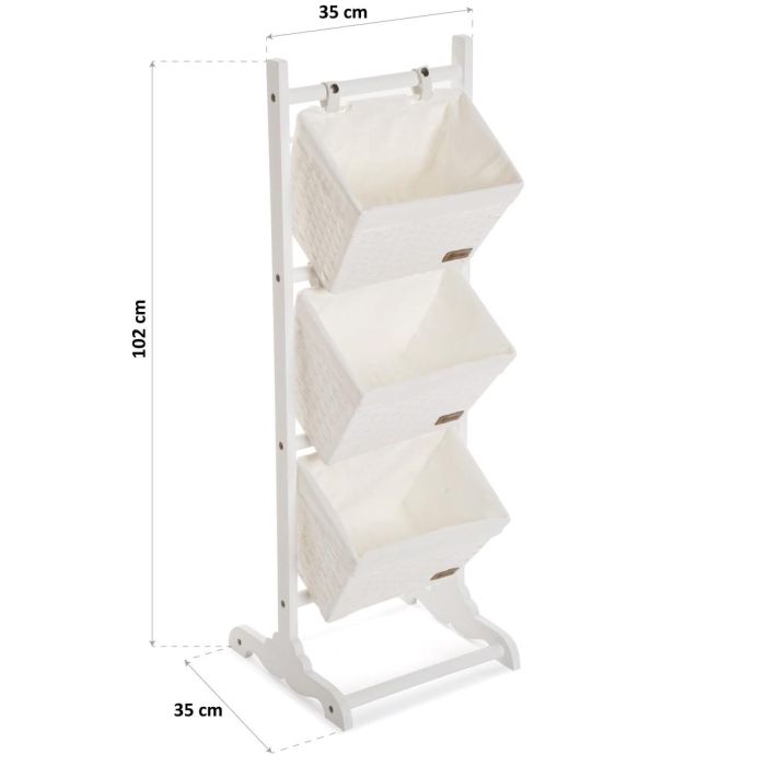 Mueble Baño 3 Cestas Blanco Versa 35X102CM 2 Mueble Baño 3 Cestas Blanco Versa 35X102CM 2