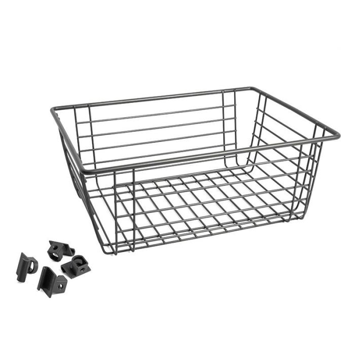HERRAJES ALK Cesta de Alambre Pequeña para Bastidor Óptima, Acero Grafito. Solución de Almacenamiento 295x150x410 mm 0 HERRAJES ALK Cesta de Alambre Pequeña para Bastidor Óptima, Acero Grafito. Solución de Almacenamiento 295x150x410 mm 0