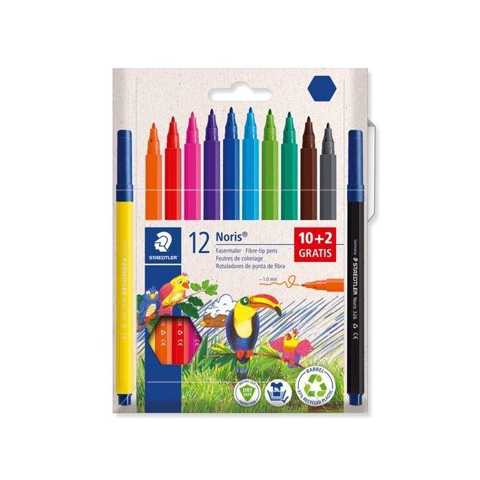 Staedtler Rotuladores Noris 326 - Estuche 10+2 Ud De Regalo, Colores Surtidos