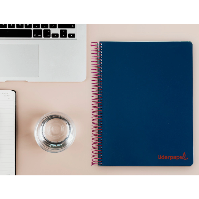 Liderpapel Cuaderno Espiral A4 Micro Wonder Tapa Plástico 120 Hojas 90gr Cuadro 5mm Banda 4 Taladros Color Azul Marino 7