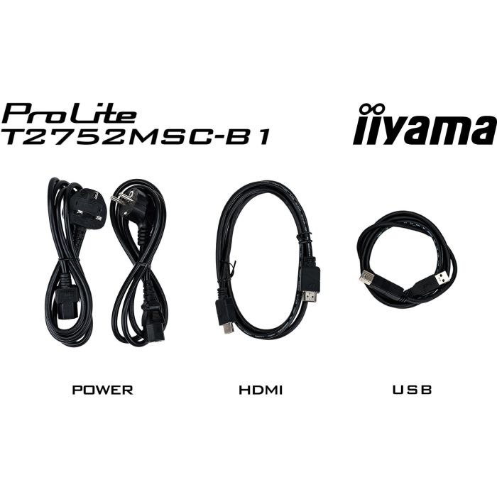 iiyama ProLite T2752MSC-B1 Monitor Táctil 27" FHD IPS 1920x1080 Negro 5ms 60Hz HDMI DP USB Altavoces 14