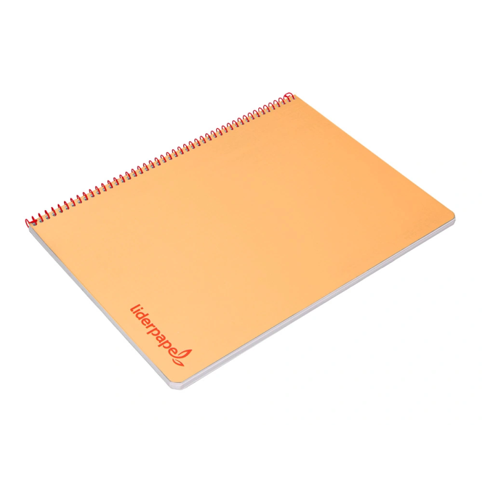 Liderpapel Cuaderno Espiral A4 Wonder Tapa Plástico 80 Hojas 90gr Cuadro 4mm Margen Naranja 6