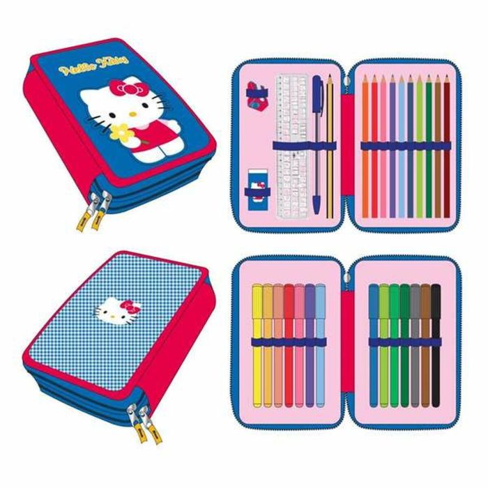 Hello Kitty Plumier Escolar con Accesorios y Material, Estuche Infantil Azul, Edad 3+ Años, 12.5x19.5x4.5 cm Hello Kitty Plumier Escolar con Accesorios y Material, Estuche Infantil Azul, Edad 3+ Años, 12.5x19.5x4.5 cm