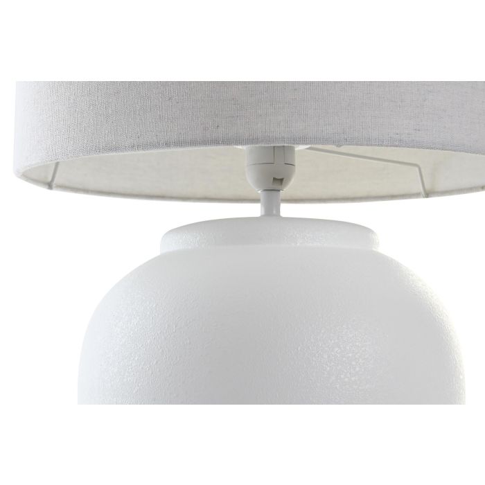 DKD Home Decor Lámpara Sobremesa Moderno Blanco Porcelana Lino 38 x 58 x 38 cm 1