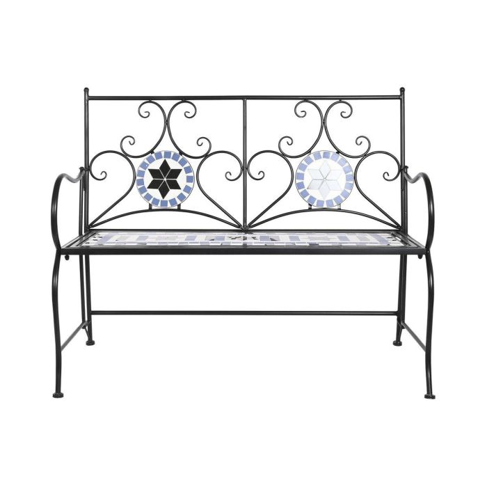 Banco DKD Home Decor Cerámica Mosaico Negro Metal Multicolor (111 x 54 x 88 cm) 1 Banco DKD Home Decor Cerámica Mosaico Negro Metal Multicolor (111 x 54 x 88 cm) 1