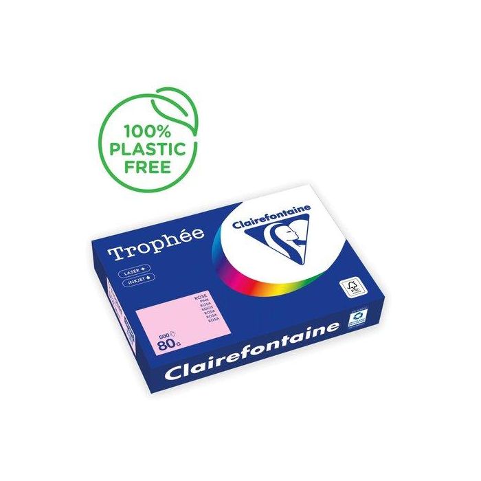 Papel De Color A4 Clairefontaine Trophee 80G 500H Pastel Rosa