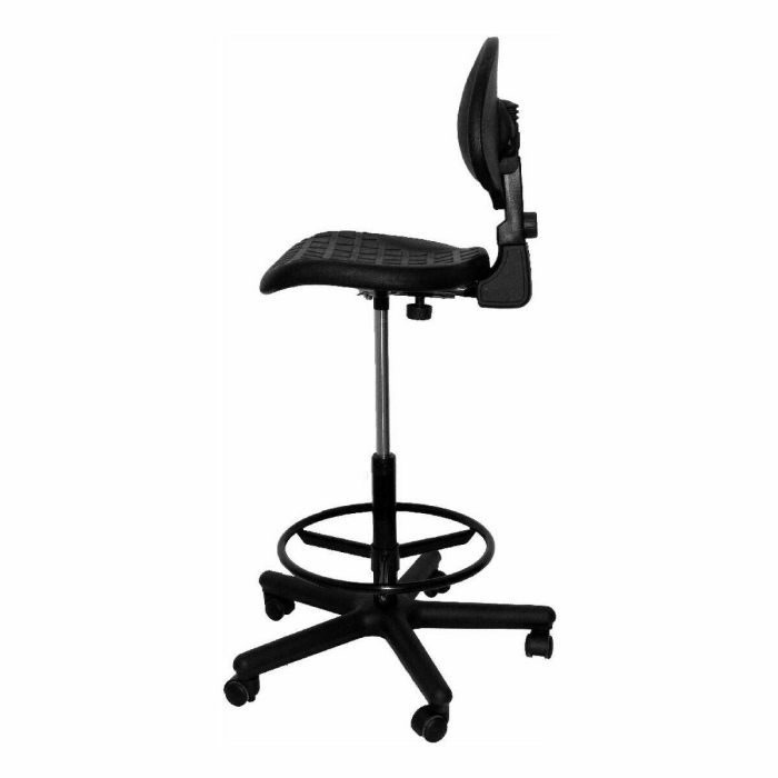 Piqueras y Crespo Taburete de Trabajo Ergonómico Giratorio con Respaldo, Asiento de Poliuretano Negro 4 Piqueras y Crespo Taburete de Trabajo Ergonómico Giratorio con Respaldo, Asiento de Poliuretano Negro 4