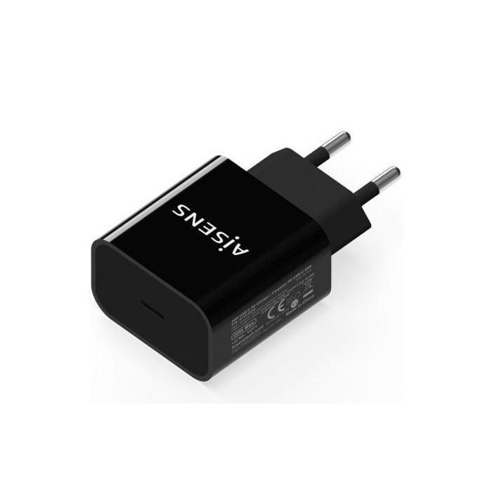 AISENS Cargador USB-C PD 20W, 5V/3A 9V/2.2A 12V/1.66A, negro AISENS Cargador USB-C PD 20W, 5V/3A 9V/2.2A 12V/1.66A, negro
