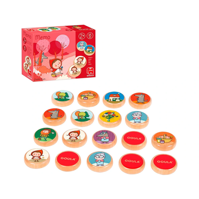 Goula Juego Didáctico Memo Caperucita Roja Juego de Memoria con Personajes de Madera 1