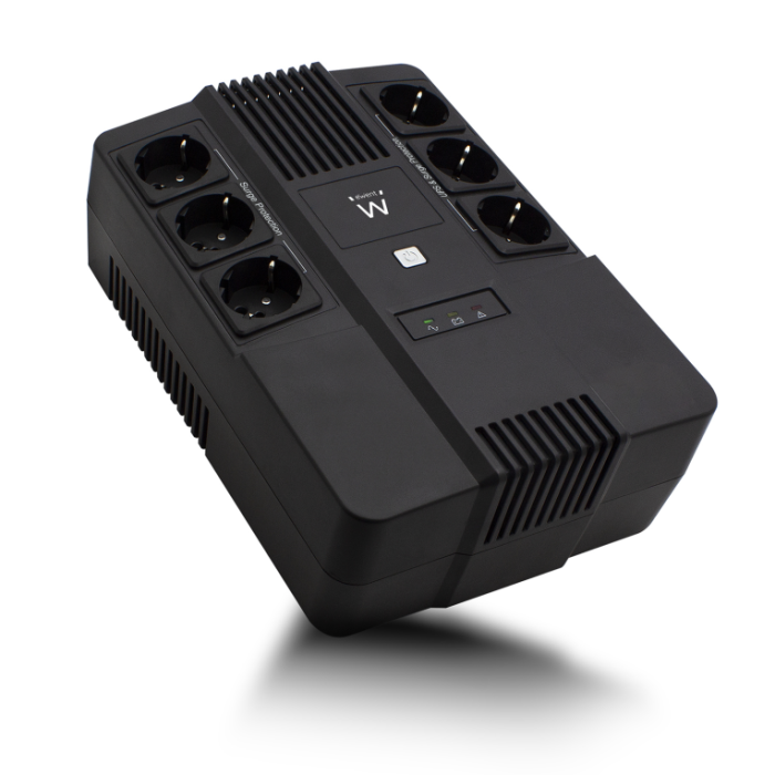 EWENT EW3945 Sistema de Alimentación Ininterrumpida (UPS) Línea Interactiva 0.6 kVA 360 W con 6 Salidas AC y AVR