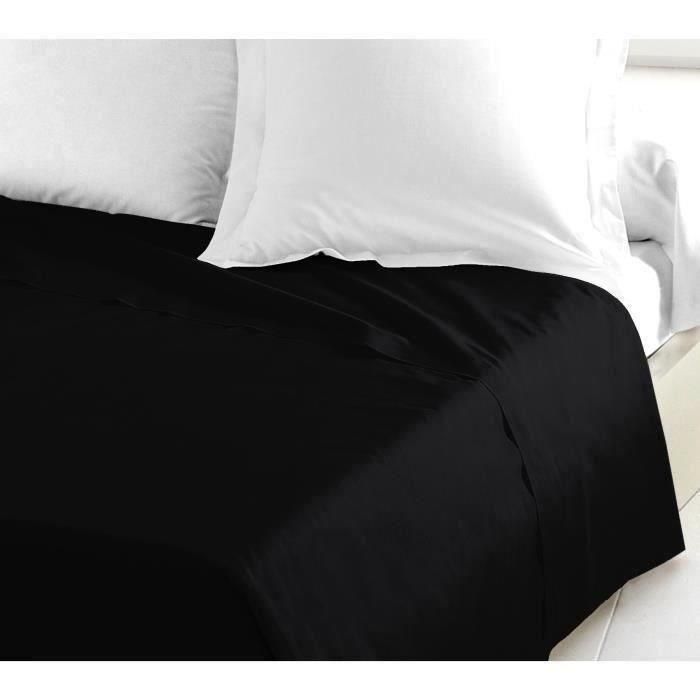 LOVELY HOME Sábana plana 100% algodón 180x290 cm negro LOVELY HOME Sábana plana 100% algodón 180x290 cm negro