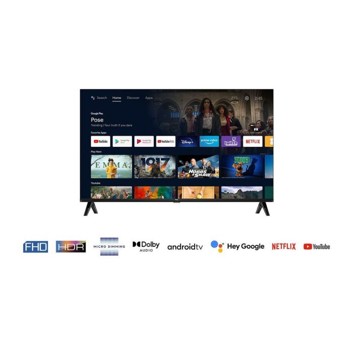 TCL 32S5400AF Televisor 32" Full HD HDR Smart TV Android TV con Google Assistant y Chromecast integrado, WiFi y Dolby Audio. Diseño sin Bordes. 2 TCL 32S5400AF Televisor 32" Full HD HDR Smart TV Android TV con Google Assistant y Chromecast integrado, WiFi y Dolby Audio. Diseño sin Bordes. 2