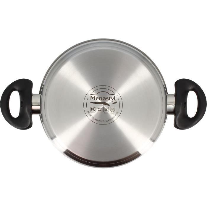 Horno holandés - MENASTYL - Primeros 20 cm - Acero inoxidable - Apto para todo tipo de fuegos, incluida inducción 4 Horno holandés - MENASTYL - Primeros 20 cm - Acero inoxidable - Apto para todo tipo de fuegos, incluida inducción 4