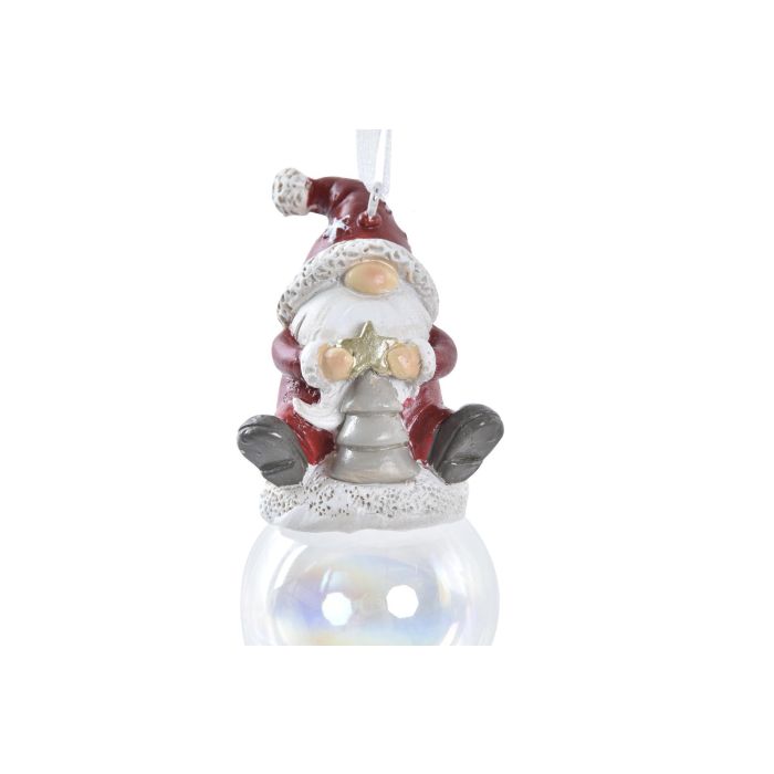 Decoracion Colgante Navidad Tradicional DKD Home Decor Gris Rojo 4 x 8 x 4 cm (12 Unidades) 2