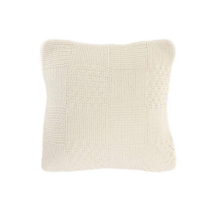 DKD Home Decor Cojín Urban 45x45 cm Crudo de Poliéster, de Punto con Cremallera (Pack 2 unidades)