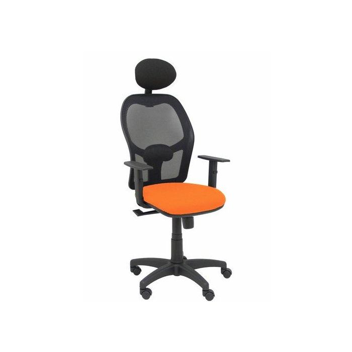 Silla Piqueras Y Crespo Alocen Brazos Regulables Cabecero Fijo Malla Negro Y Asiento Bali Naranja