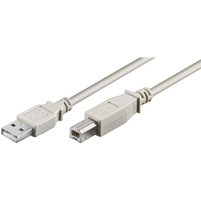 MicroConnect Cable USB 2.0 A-B, 5m - Transmisión 480 Mbps para Escáneres, Impresoras y Conexión de Dispositivos Externos