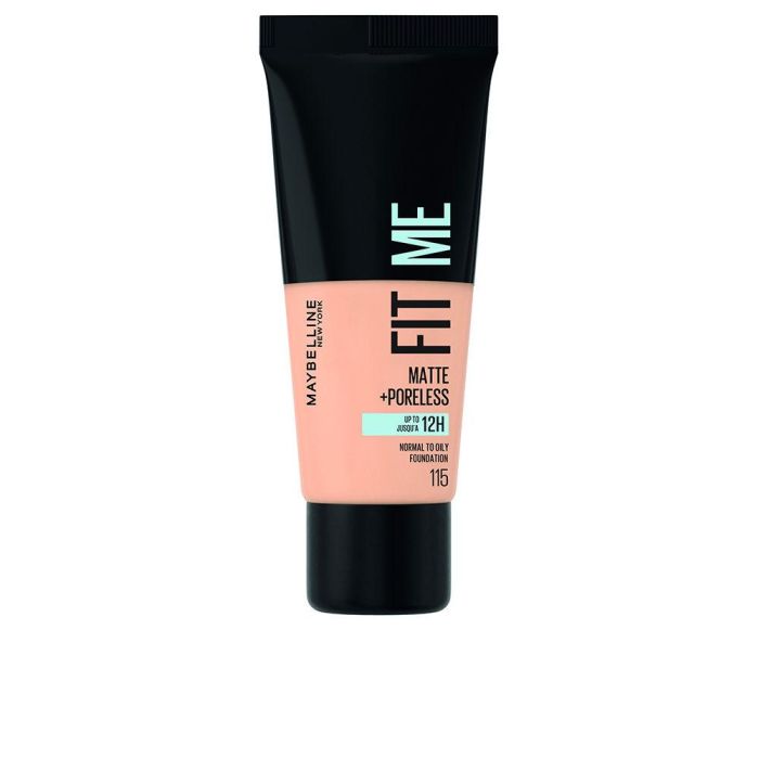 Maybelline FIT ME MATTE+PORELESS Foundation #115 30 ml Base Maquillaje Matificante Pieles Mixtas-Grasas 0 Maybelline FIT ME MATTE+PORELESS Foundation #115 30 ml Base Maquillaje Matificante Pieles Mixtas-Grasas 0