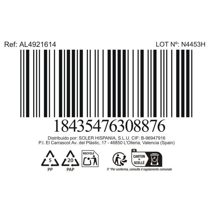 Inde Taza Jumbo Electra Grafito, Taza Grande 400 cc, 11,5 cm Ancho x 7,8 cm Alto x 14,5 cm Largo (36 Unidades)