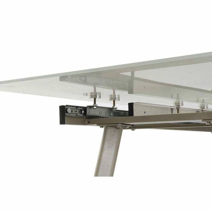 DKD Home Decor Mesa Comedor Extensible Glam de Cristal y Metal Dorado Blanco 140 x 80 x 76 cm 3