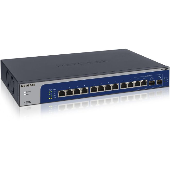 NETGEAR Switch 12 Puertos Gigabit Ethernet Gestionado L2 10G XS512EM-100NUS Montaje Rack 1U