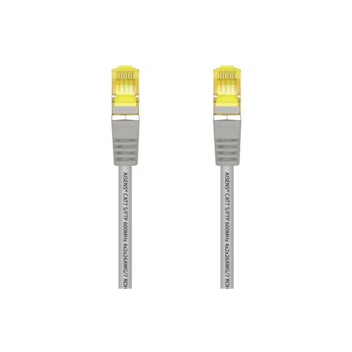 AISENS - CABLE DE RED LATIGUILLO RJ45 LSZH CAT.7 600 MHZ S/FTP PIMF AWG26, GRIS, 25CM 1