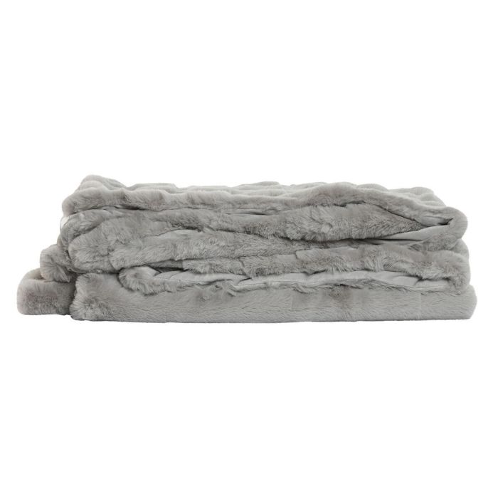 Manta Urban DKD Home Decor Gris Claro 240 x 1 x 220 cm 2