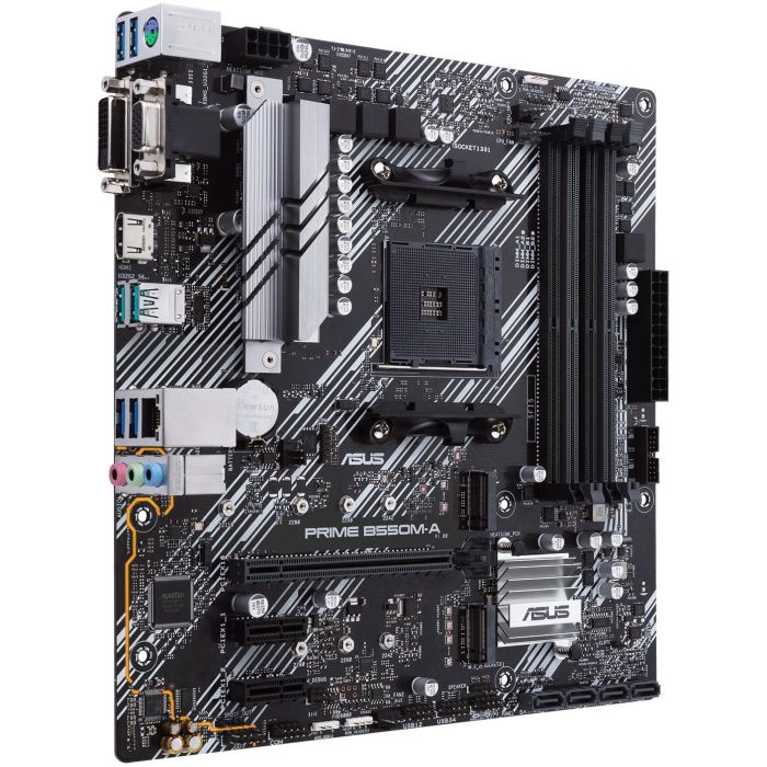 Asus 90MB14I0-M0EAYC Placa Base Prime B550M-A/CSM Micro ATX Socket AM4 para AMD Ryzen, PCIe 4.0, Dual M.2, USB 3.2, Aura Sync 2