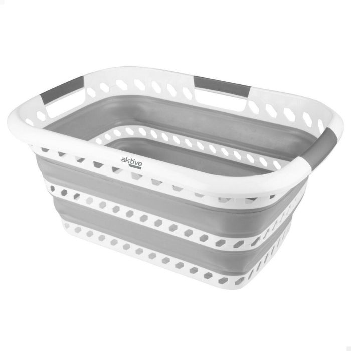 Cesta Plegable para la Ropa Aktive Polipropileno TPR 61 x 7,5 x 43 cm 61 x 28 x 43 cm (4 Unidades) 6