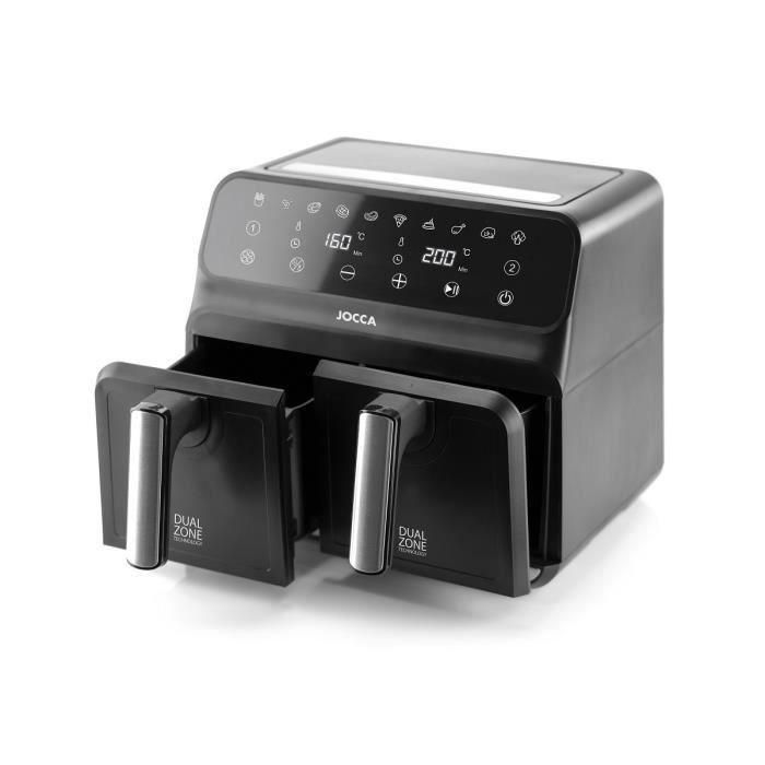 Jocca 2097 Freidora de Aire Doble Sin Aceite, Air Fryer con Dos Cestas Independientes 4L+4L, 8L Total, Cocción Saludable y Rápida 1 Jocca 2097 Freidora de Aire Doble Sin Aceite, Air Fryer con Dos Cestas Independientes 4L+4L, 8L Total, Cocción Saludable y Rápida 1