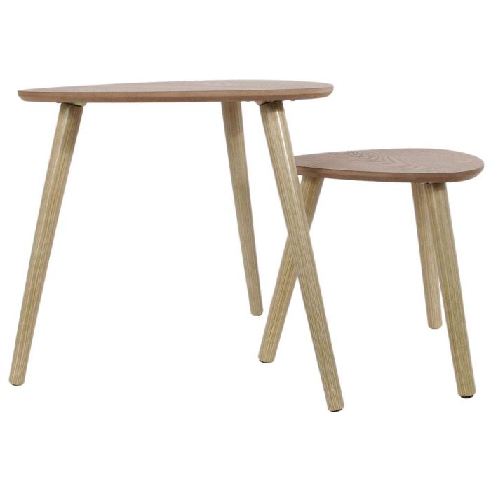 Home Deco Factory Juego 2 Mesas Nido Triangulares Essentiel Con Tres Patas Medidas 48x48cm H.45cm Y 33x33cm H.40cm 3